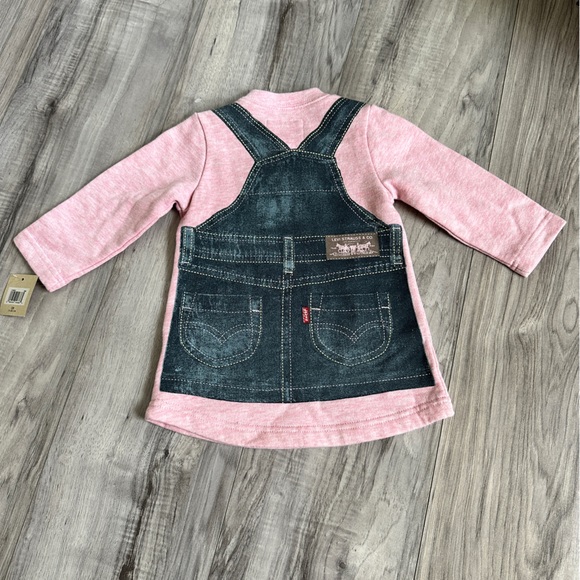 NWT Levis pink and blue jean looking dress. Size 12 months- - Picture 7 of 9